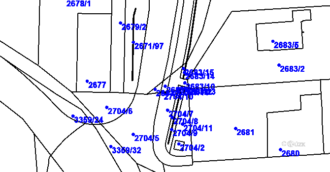 Parcela st. 2683/9 v KÚ České Budějovice 6, Katastrální mapa