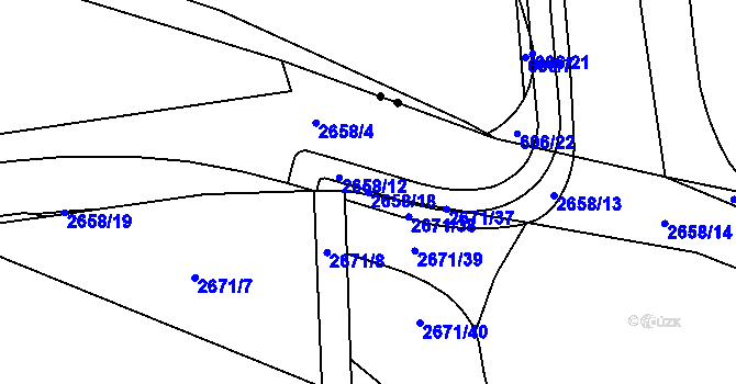 Parcela st. 2658/18 v KÚ České Budějovice 6, Katastrální mapa
