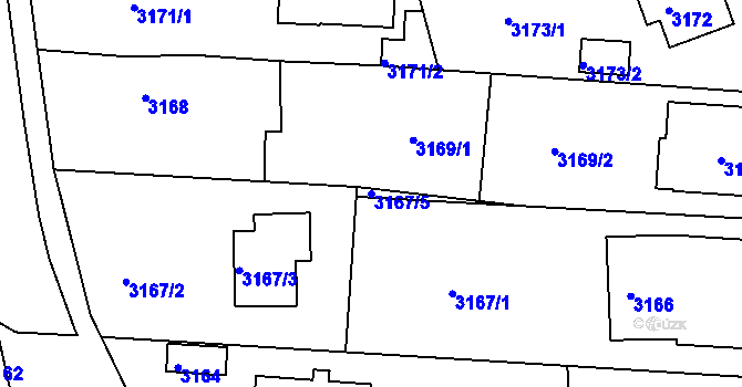 Parcela st. 3167/5 v KÚ České Budějovice 6, Katastrální mapa
