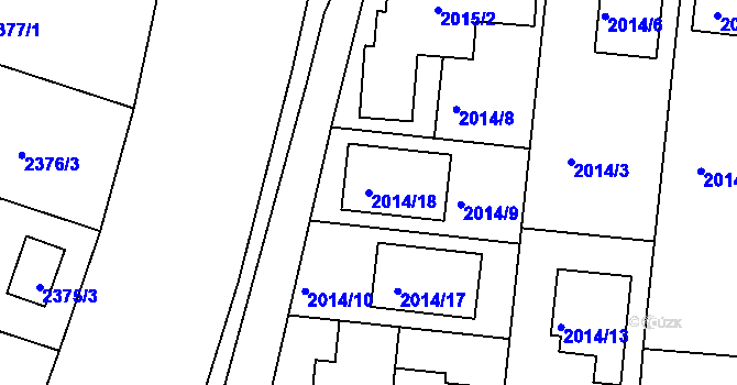 Parcela st. 2014/18 v KÚ České Budějovice 6, Katastrální mapa