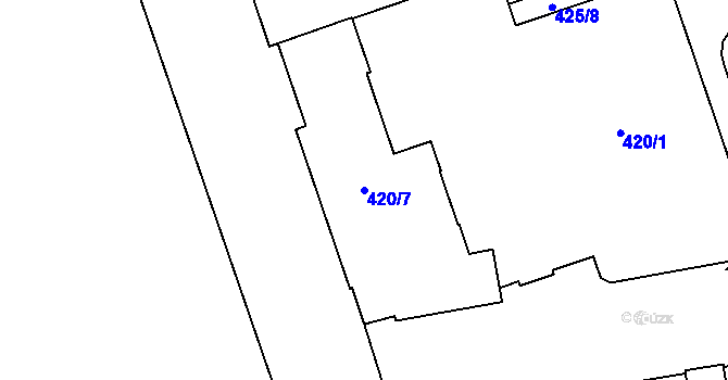 Parcela st. 420/7 v KÚ České Budějovice 6, Katastrální mapa