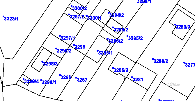Parcela st. 3286/1 v KÚ České Budějovice 6, Katastrální mapa