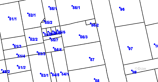 Parcela st. 56/3 v KÚ České Budějovice 6, Katastrální mapa