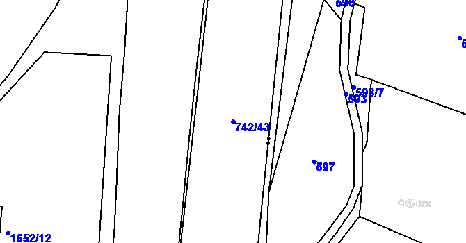 Parcela st. 742/43 v KÚ České Budějovice 6, Katastrální mapa