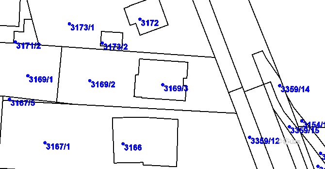 Parcela st. 3169/3 v KÚ České Budějovice 6, Katastrální mapa