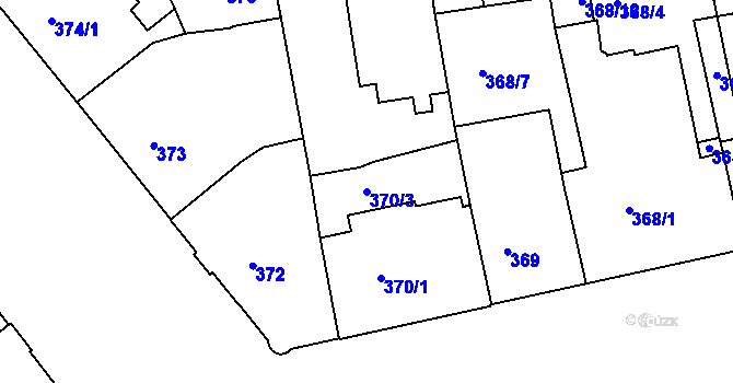 Parcela st. 370/3 v KÚ České Budějovice 6, Katastrální mapa
