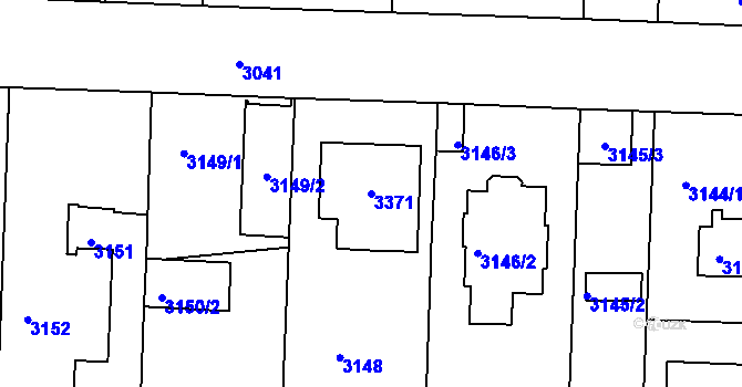 Parcela st. 3371 v KÚ České Budějovice 6, Katastrální mapa