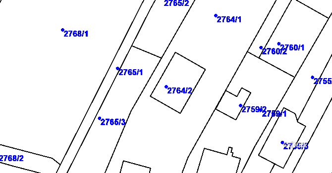 Parcela st. 2764/2 v KÚ České Budějovice 6, Katastrální mapa