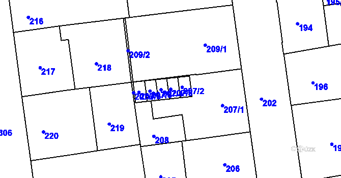 Parcela st. 207/3 v KÚ České Budějovice 6, Katastrální mapa