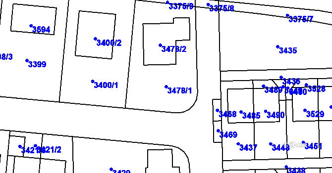 Parcela st. 3478/1 v KÚ České Budějovice 6, Katastrální mapa