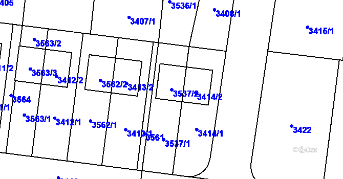 Parcela st. 3537/2 v KÚ České Budějovice 6, Katastrální mapa