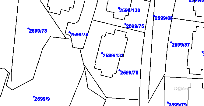 Parcela st. 2599/131 v KÚ České Budějovice 6, Katastrální mapa