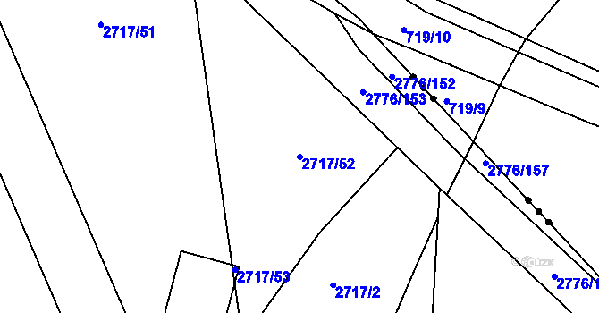 Parcela st. 2717/52 v KÚ České Budějovice 6, Katastrální mapa
