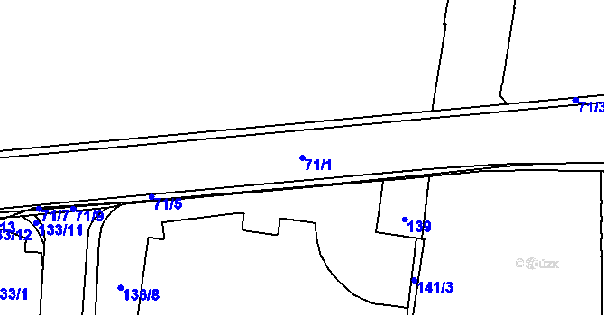 Parcela st. 71/1 v KÚ České Budějovice 7, Katastrální mapa