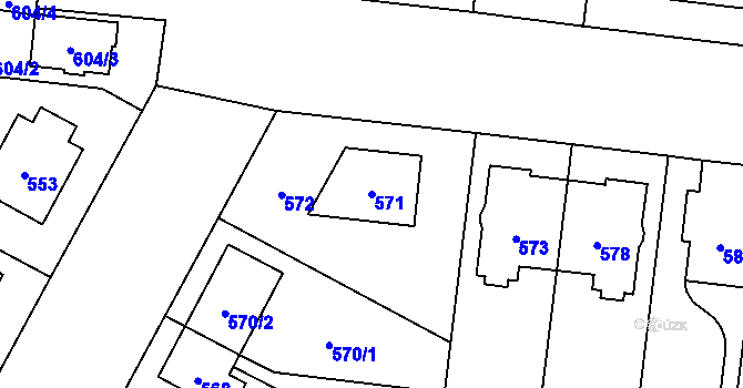 Parcela st. 571 v KÚ České Budějovice 7, Katastrální mapa