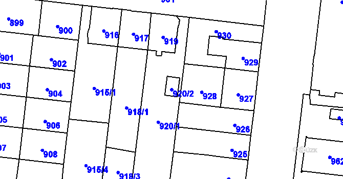 Parcela st. 920/2 v KÚ České Budějovice 7, Katastrální mapa
