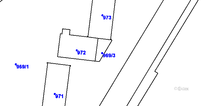 Parcela st. 969/3 v KÚ České Budějovice 7, Katastrální mapa