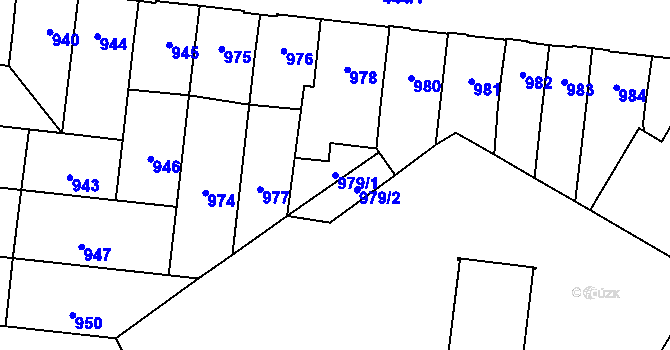 Parcela st. 979/1 v KÚ České Budějovice 7, Katastrální mapa