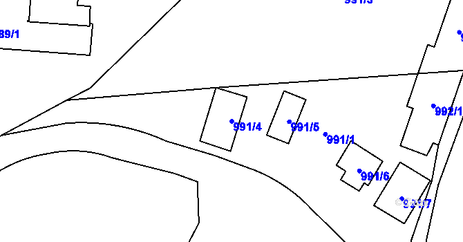 Parcela st. 991/4 v KÚ České Budějovice 7, Katastrální mapa