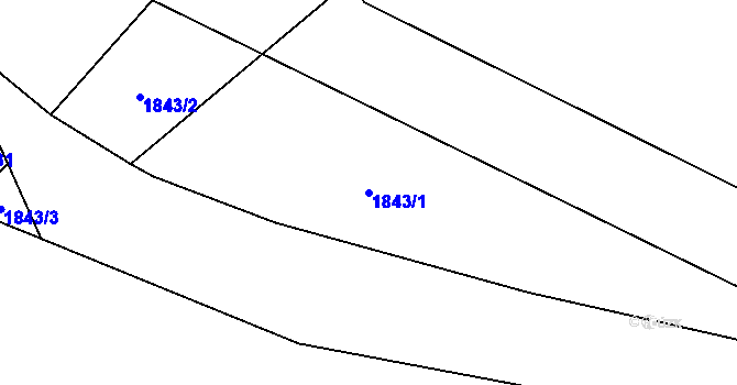 Parcela st. 1843/1 v KÚ České Budějovice 7, Katastrální mapa