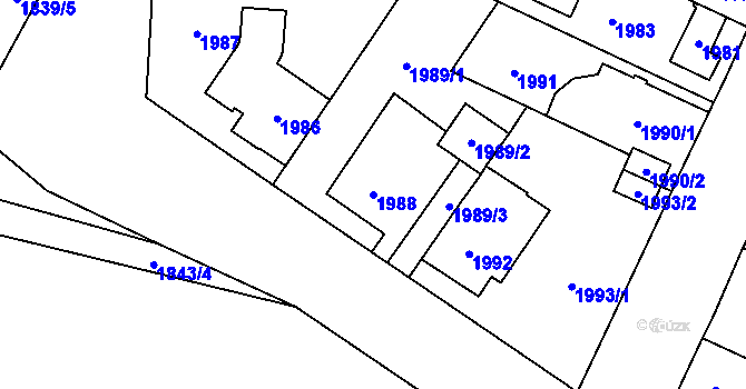Parcela st. 1988 v KÚ České Budějovice 7, Katastrální mapa