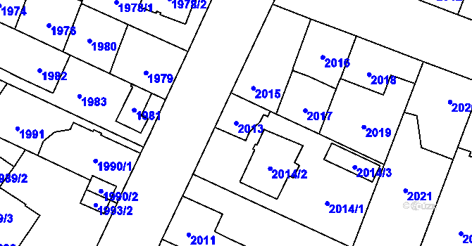Parcela st. 2013 v KÚ České Budějovice 7, Katastrální mapa