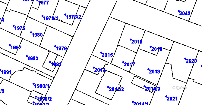 Parcela st. 2015 v KÚ České Budějovice 7, Katastrální mapa