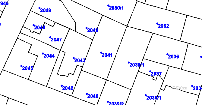 Parcela st. 2041 v KÚ České Budějovice 7, Katastrální mapa