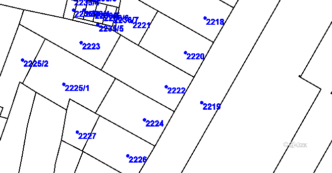 Parcela st. 2222 v KÚ České Budějovice 7, Katastrální mapa