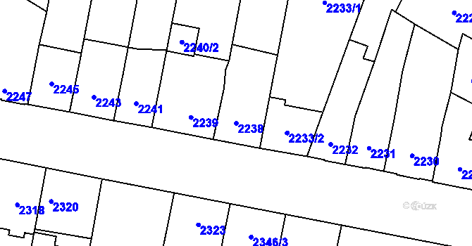 Parcela st. 2238 v KÚ České Budějovice 7, Katastrální mapa
