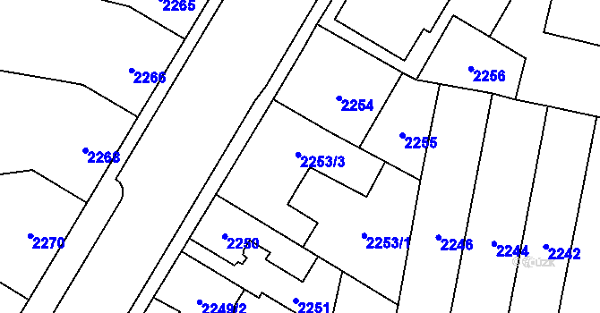 Parcela st. 2252 v KÚ České Budějovice 7, Katastrální mapa