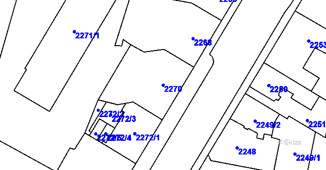 Parcela st. 2270 v KÚ České Budějovice 7, Katastrální mapa