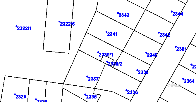 Parcela st. 2339 v KÚ České Budějovice 7, Katastrální mapa