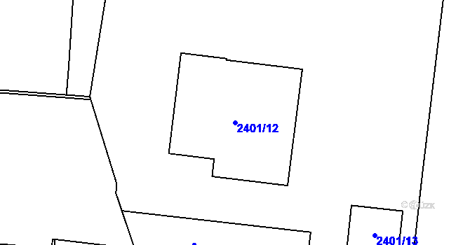 Parcela st. 2401/12 v KÚ České Budějovice 7, Katastrální mapa