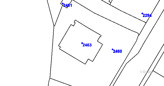 Parcela st. 2463 v KÚ České Budějovice 7, Katastrální mapa
