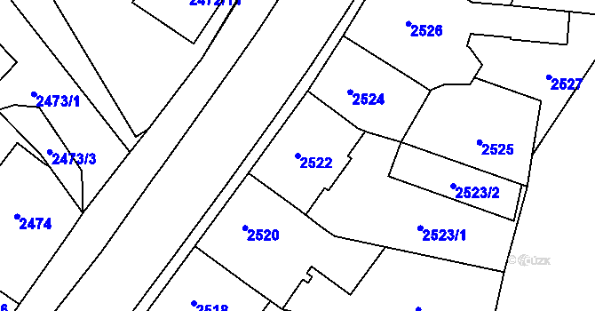 Parcela st. 2522 v KÚ České Budějovice 7, Katastrální mapa