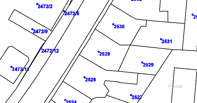 Parcela st. 2528 v KÚ České Budějovice 7, Katastrální mapa