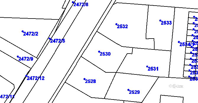 Parcela st. 2530 v KÚ České Budějovice 7, Katastrální mapa