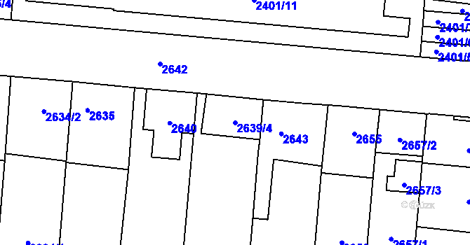 Parcela st. 2639/4 v KÚ České Budějovice 7, Katastrální mapa