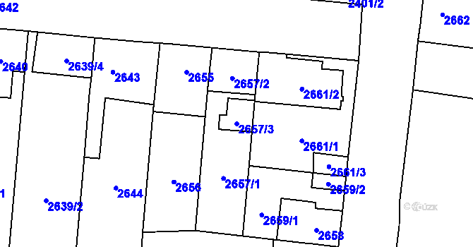Parcela st. 2657/3 v KÚ České Budějovice 7, Katastrální mapa