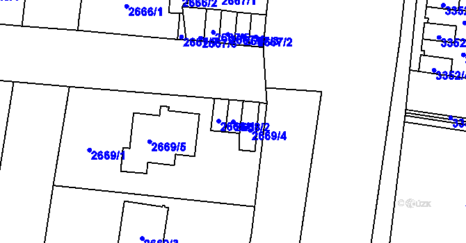 Parcela st. 2668/2 v KÚ České Budějovice 7, Katastrální mapa