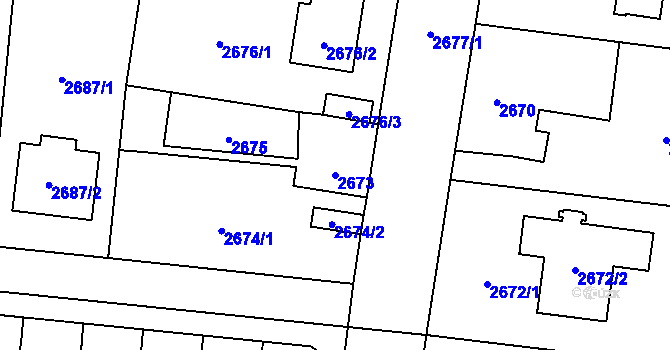 Parcela st. 2673 v KÚ České Budějovice 7, Katastrální mapa