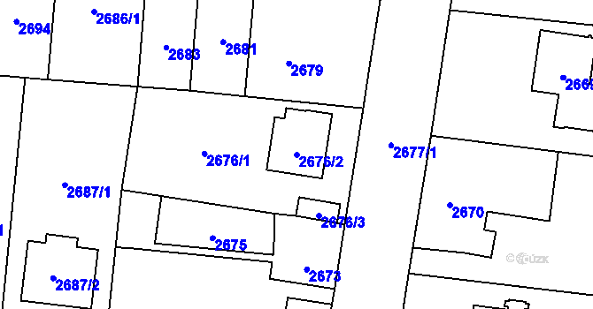 Parcela st. 2676/2 v KÚ České Budějovice 7, Katastrální mapa