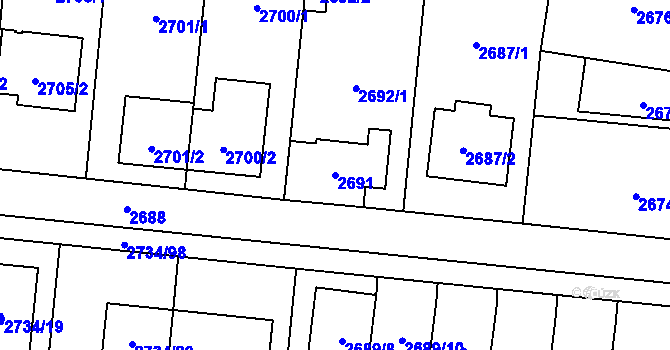 Parcela st. 2691 v KÚ České Budějovice 7, Katastrální mapa