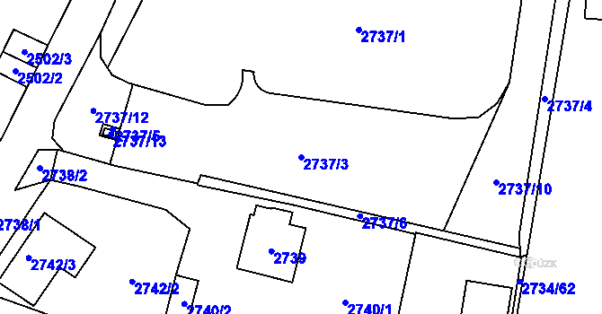 Parcela st. 2737/3 v KÚ České Budějovice 7, Katastrální mapa
