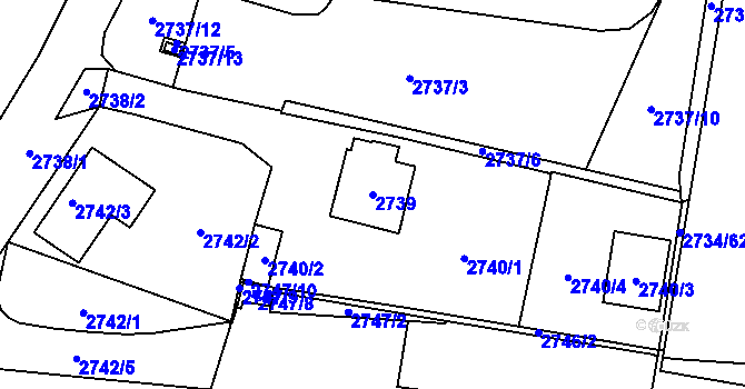 Parcela st. 2739 v KÚ České Budějovice 7, Katastrální mapa