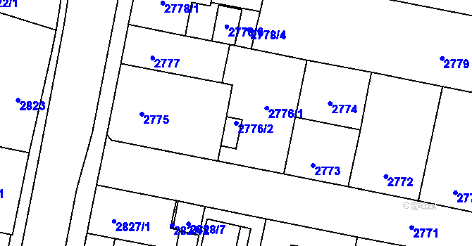 Parcela st. 2776/2 v KÚ České Budějovice 7, Katastrální mapa