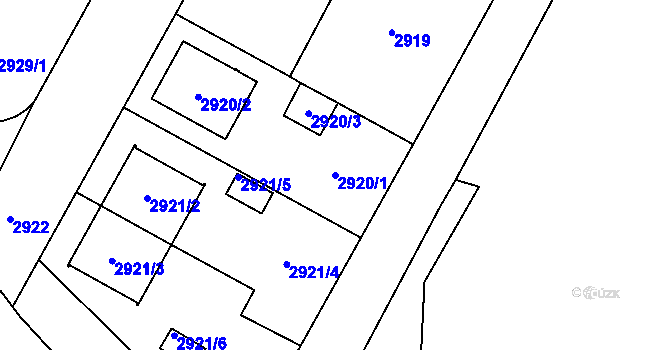 Parcela st. 2920/1 v KÚ České Budějovice 7, Katastrální mapa