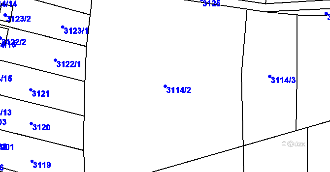 Parcela st. 3114/2 v KÚ České Budějovice 7, Katastrální mapa