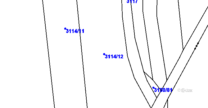 Parcela st. 3114/12 v KÚ České Budějovice 7, Katastrální mapa